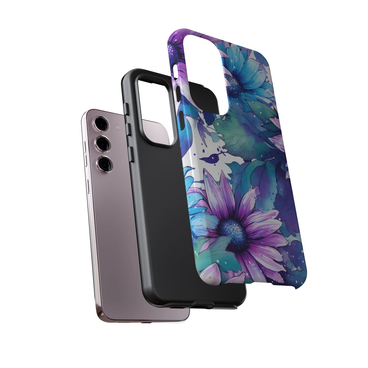 Dreamy Blue & Purple Floral Watercolor Mobile Case