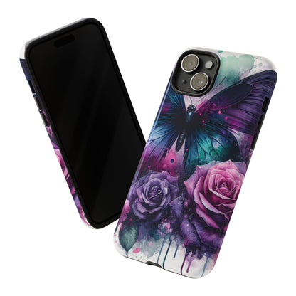 Mystic Bloom – Vibrant Butterfly & Rose Art Mobile Cover