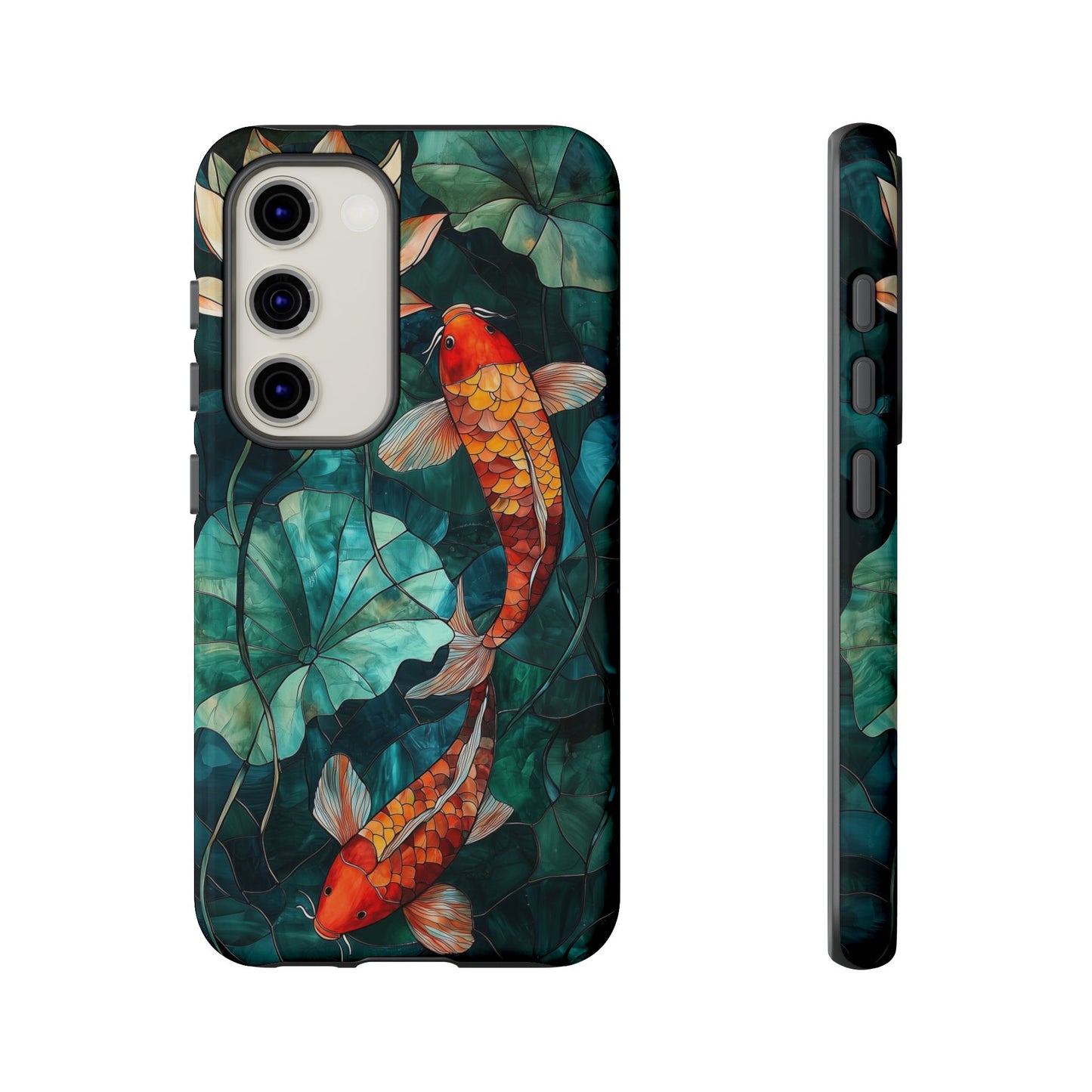 Lotus Serenity" – Koi Pond Stained Glass Case or iPhone, Samsung & Pixel