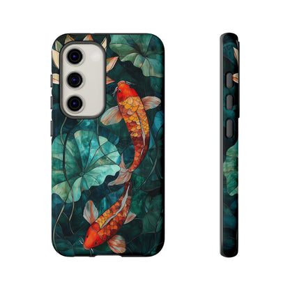 Lotus Serenity" – Koi Pond Stained Glass Case or iPhone, Samsung & Pixel