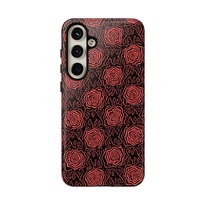Red roses abstract geometric seamless pattern design