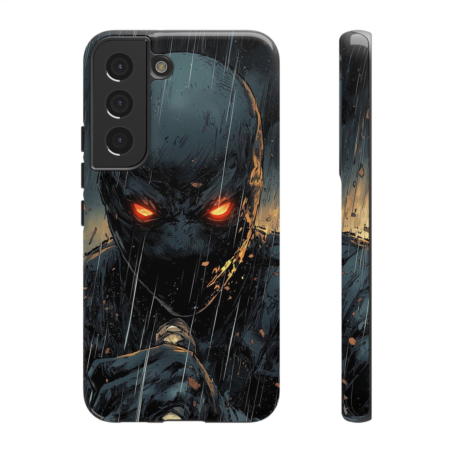 Shadowblade Vengeance | Dark Comic Assassin in the Rain Phone Case for iPhone, Samsung & Pixel