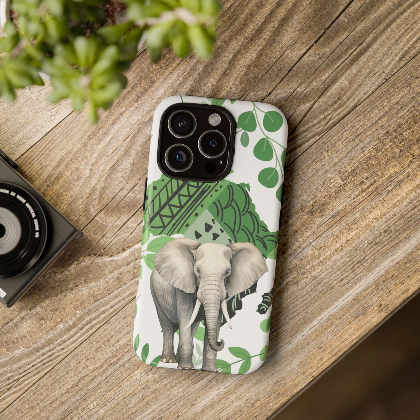 Tropical Elephant Mobile Cover – Nature-Inspired Boho Art