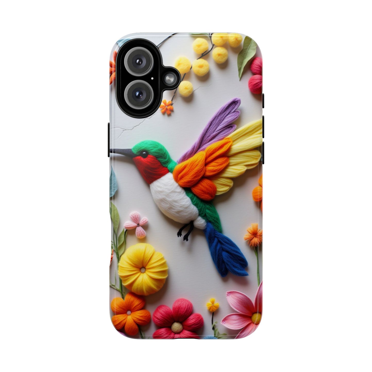 Elegant Hummingbird with Floral Mosaic Design | Nature's Artistic Vibes | iPhone 16 Pro