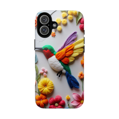 Elegant Hummingbird with Floral Mosaic Design | Nature's Artistic Vibes | iPhone 16 Pro