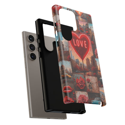 Neon Love Heart & Rose Phone Case