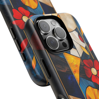 Bloomlines – Geometric Floral Stained Glass Phone Case for iPhone, Samsung & Pixel