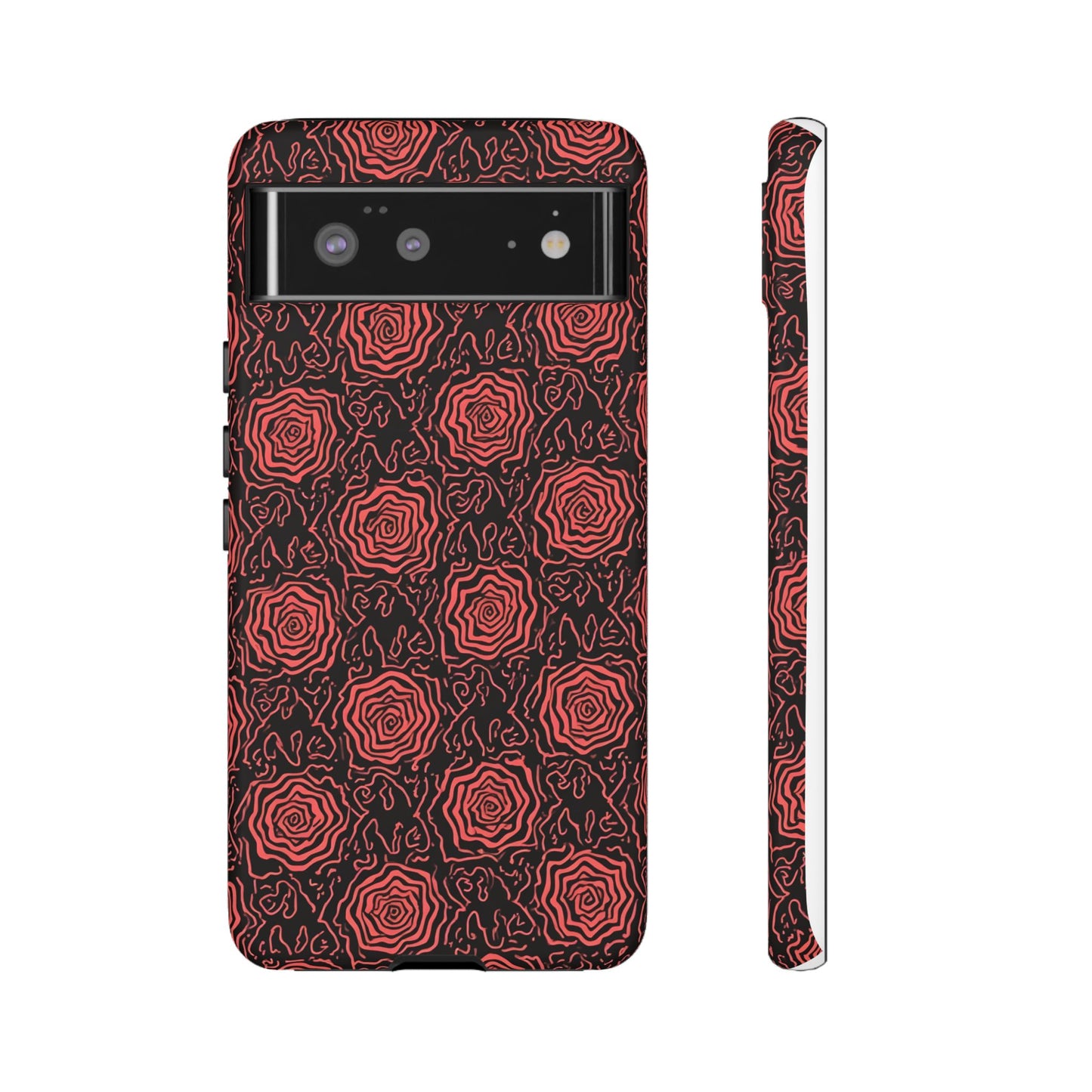 Red roses abstract geometric seamless pattern design