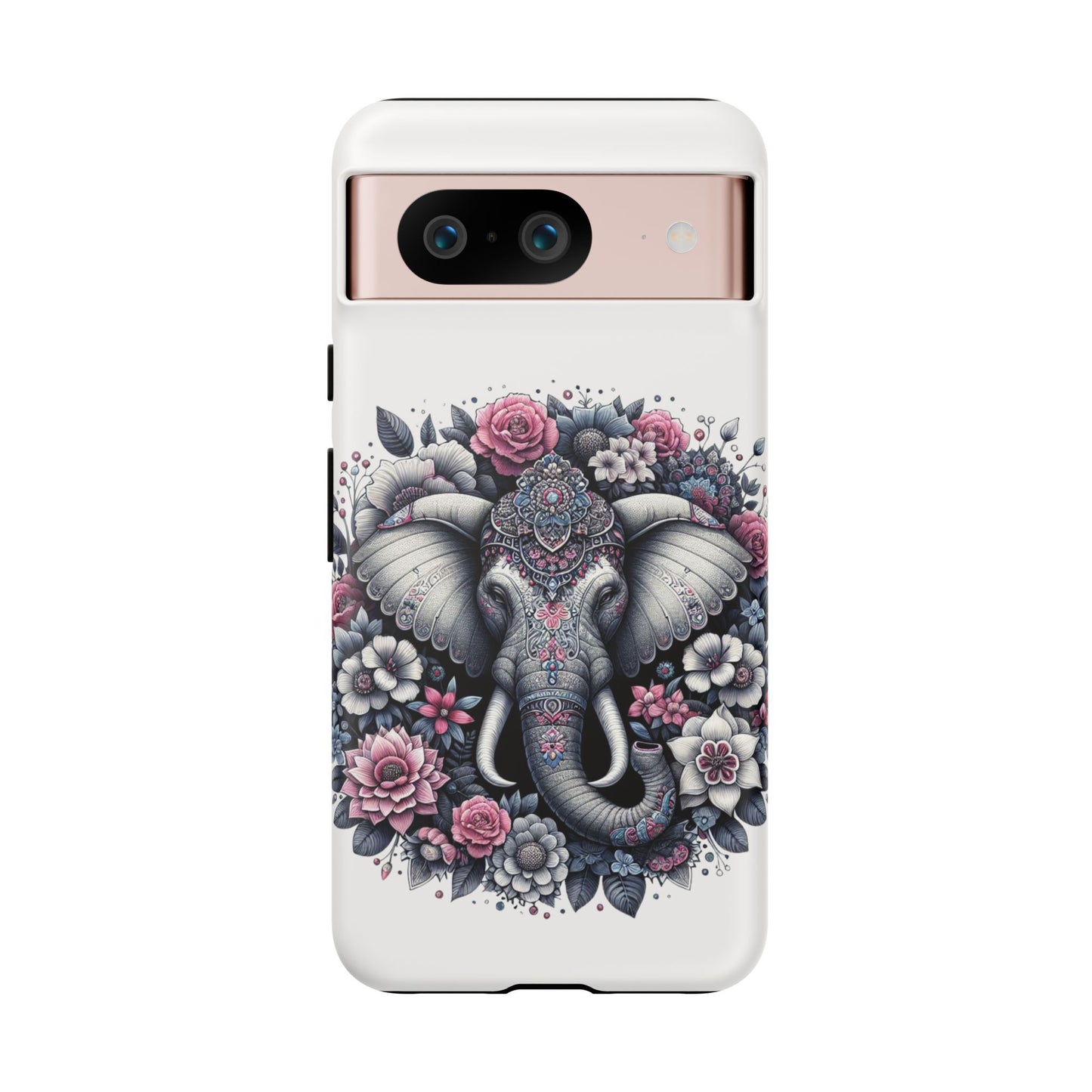 Ornate Floral Elephant Mobile Cover – Elegant Bohemian Art