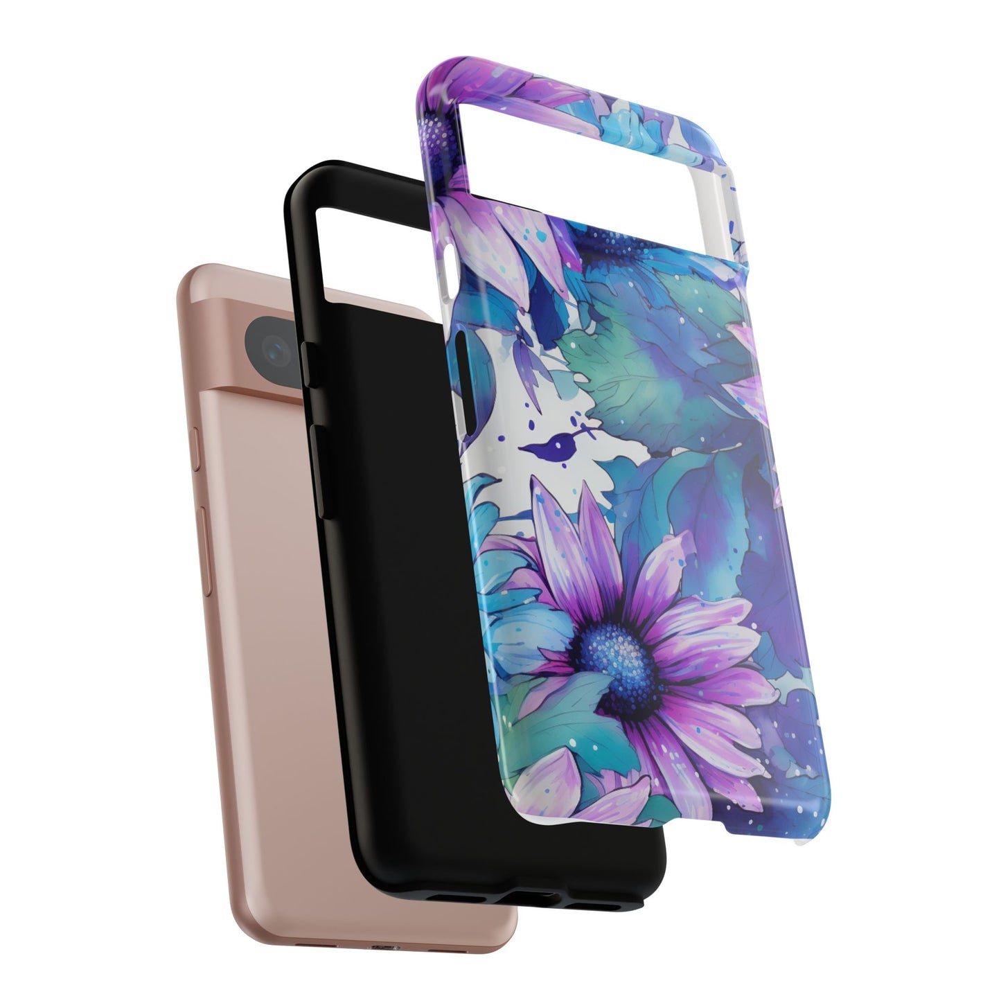 Dreamy Blue & Purple Floral Watercolor Mobile Case