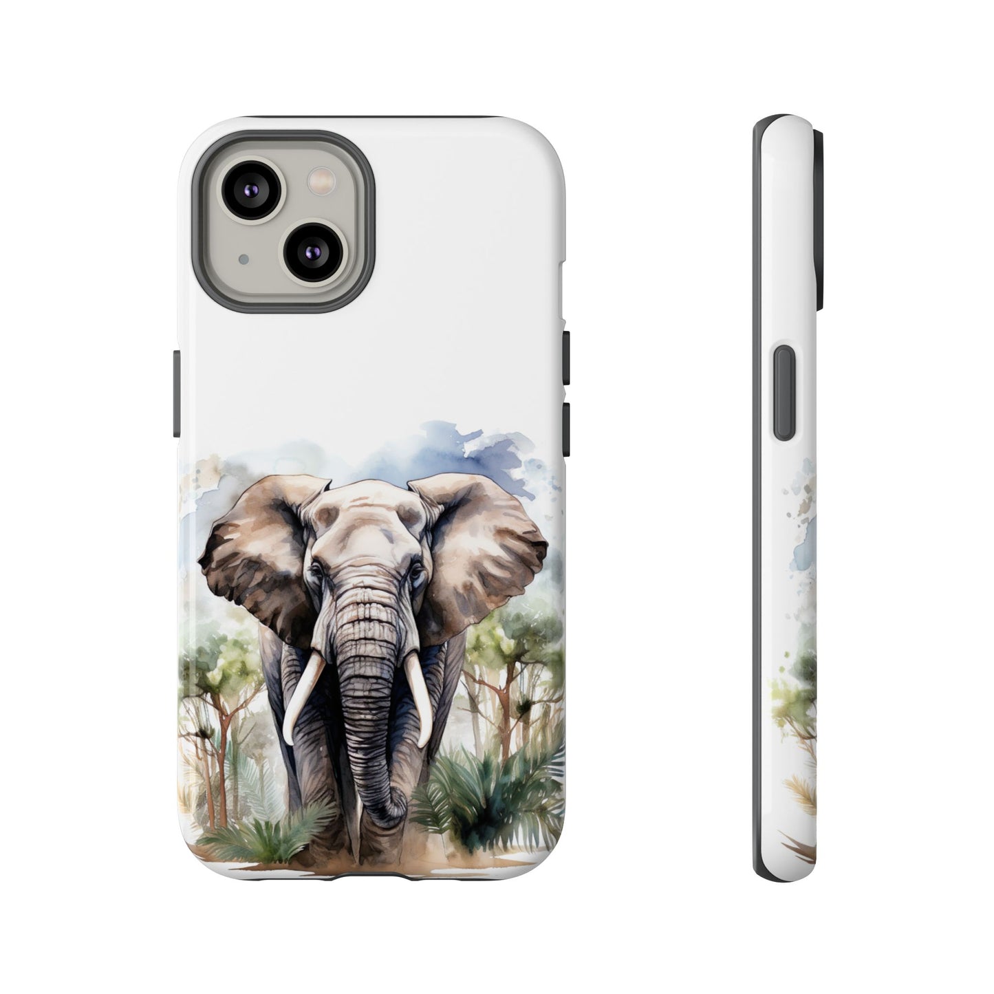Majestic Watercolor Elephant Mobile Cover – Artistic Wildlife Design
