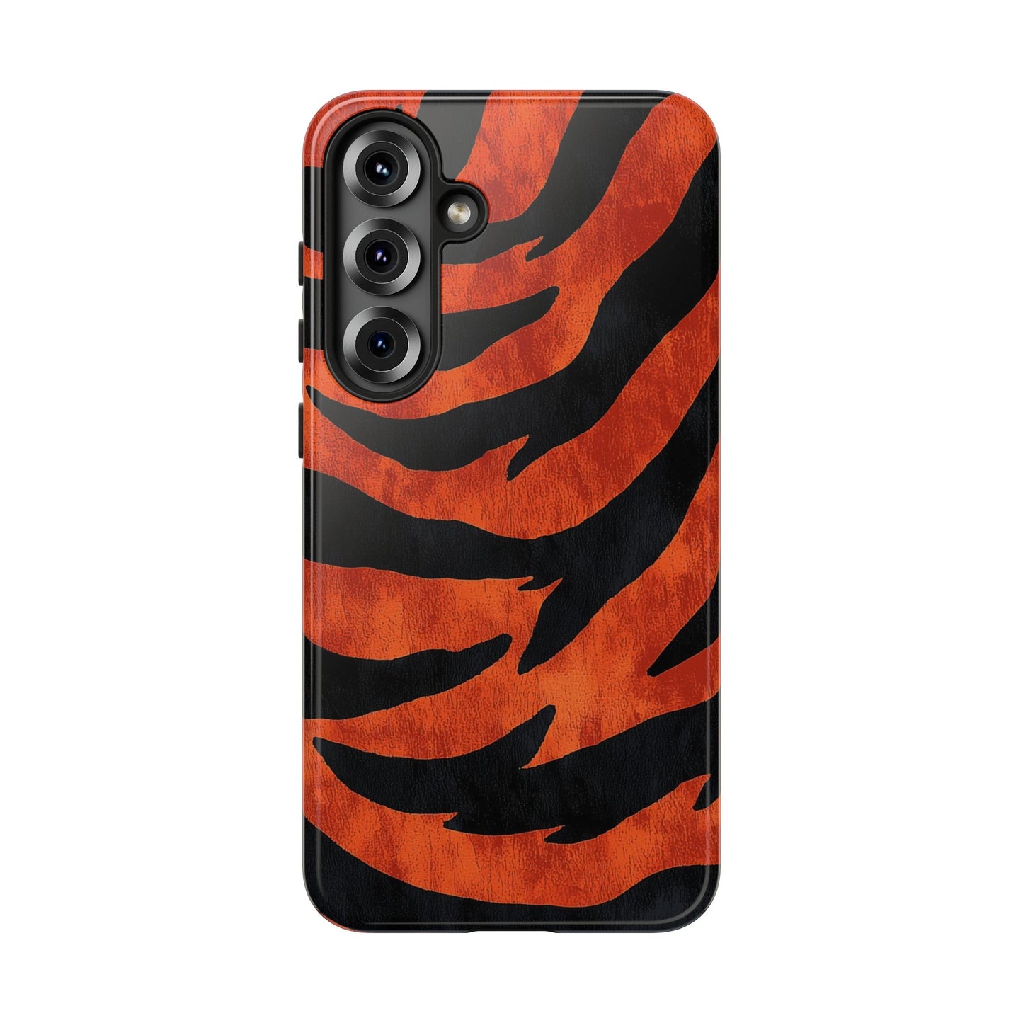 Fiery Orange & Black Tiger Stripes Phone Case for iPhone, Samsung & Google Pixel