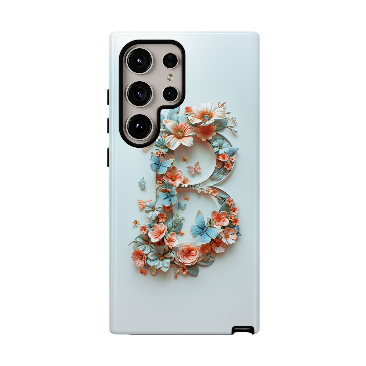 Floral Letter B Phone Case – Personalized Aesthetic Cover for iPhone, Samsung & Google Pixel