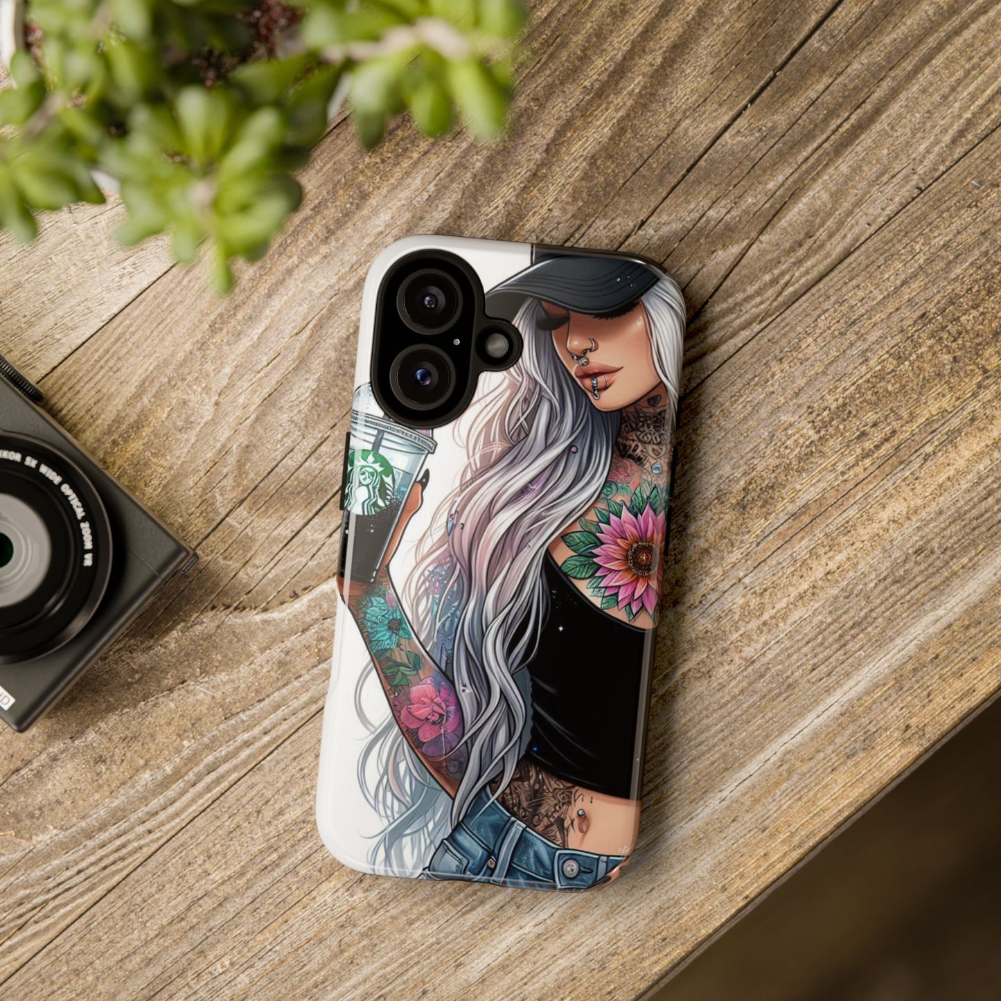 Tattooed Coffee Queen – Edgy Urban Aesthetic Mobile Cover