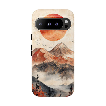 Boho Mountain Sunrise Phone Case for iPhone, Pixel & Samsung