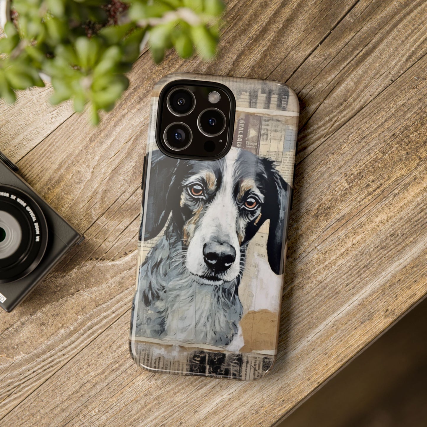 Rustic Dog Portrait – Vintage Collage Style