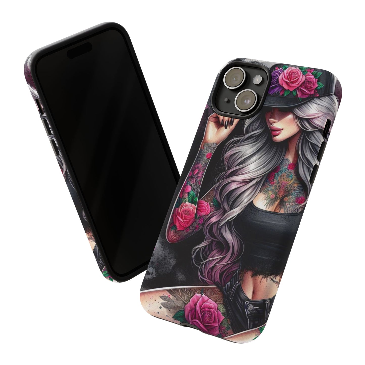 Ink & Roses – Edgy Floral Rebel Mobile Cover