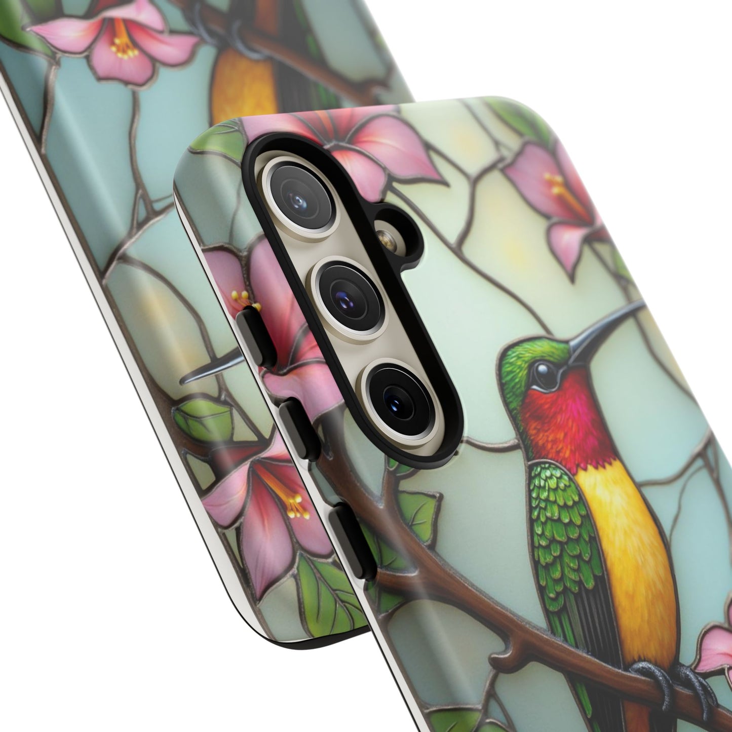 Elegant Hummingbird with Floral Mosaic | Artistic Nature Design