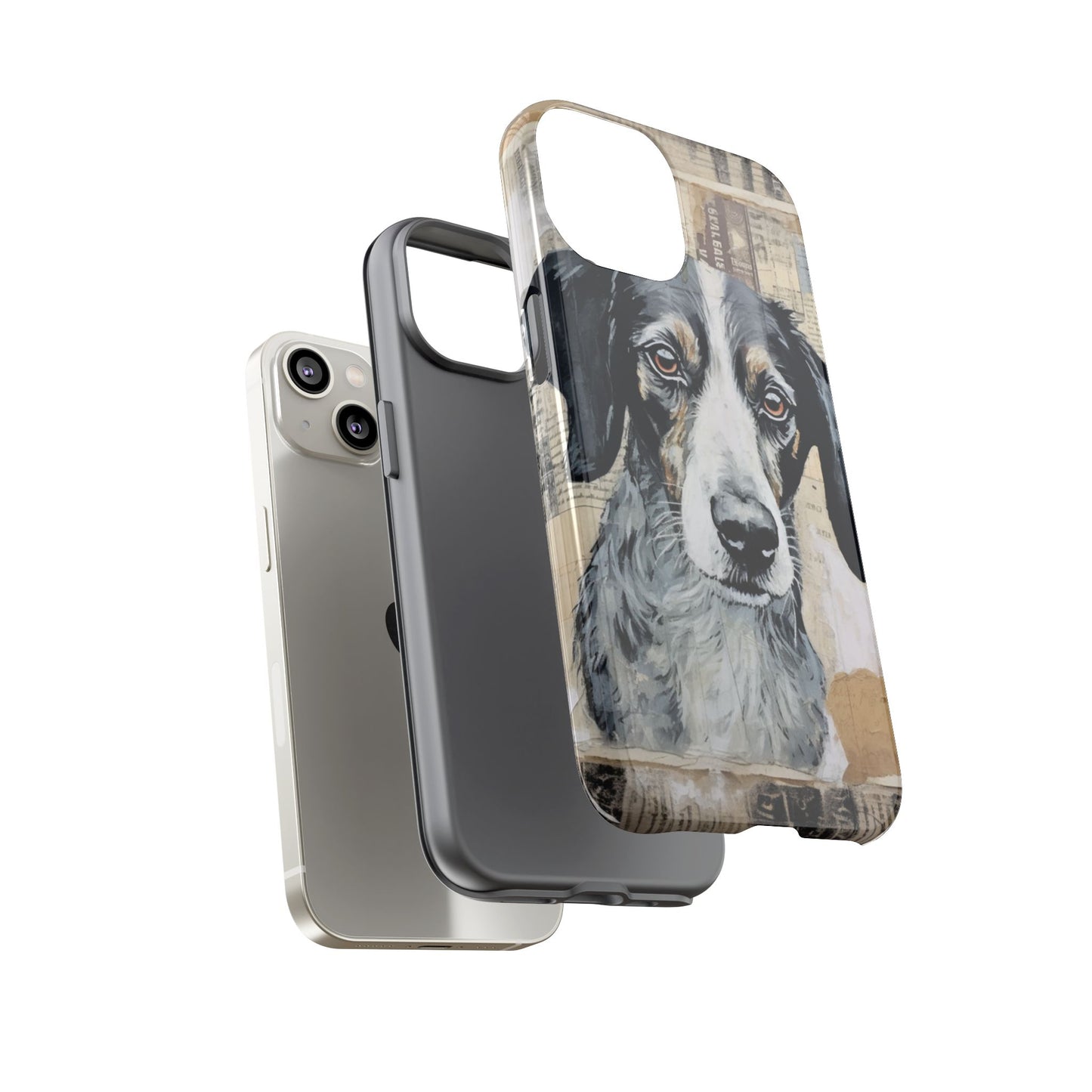 Rustic Dog Portrait – Vintage Collage Style