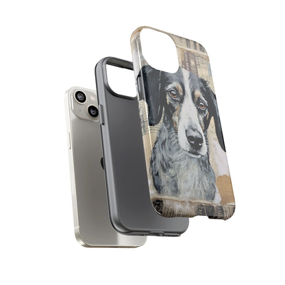 Rustic Dog Portrait – Vintage Collage Style