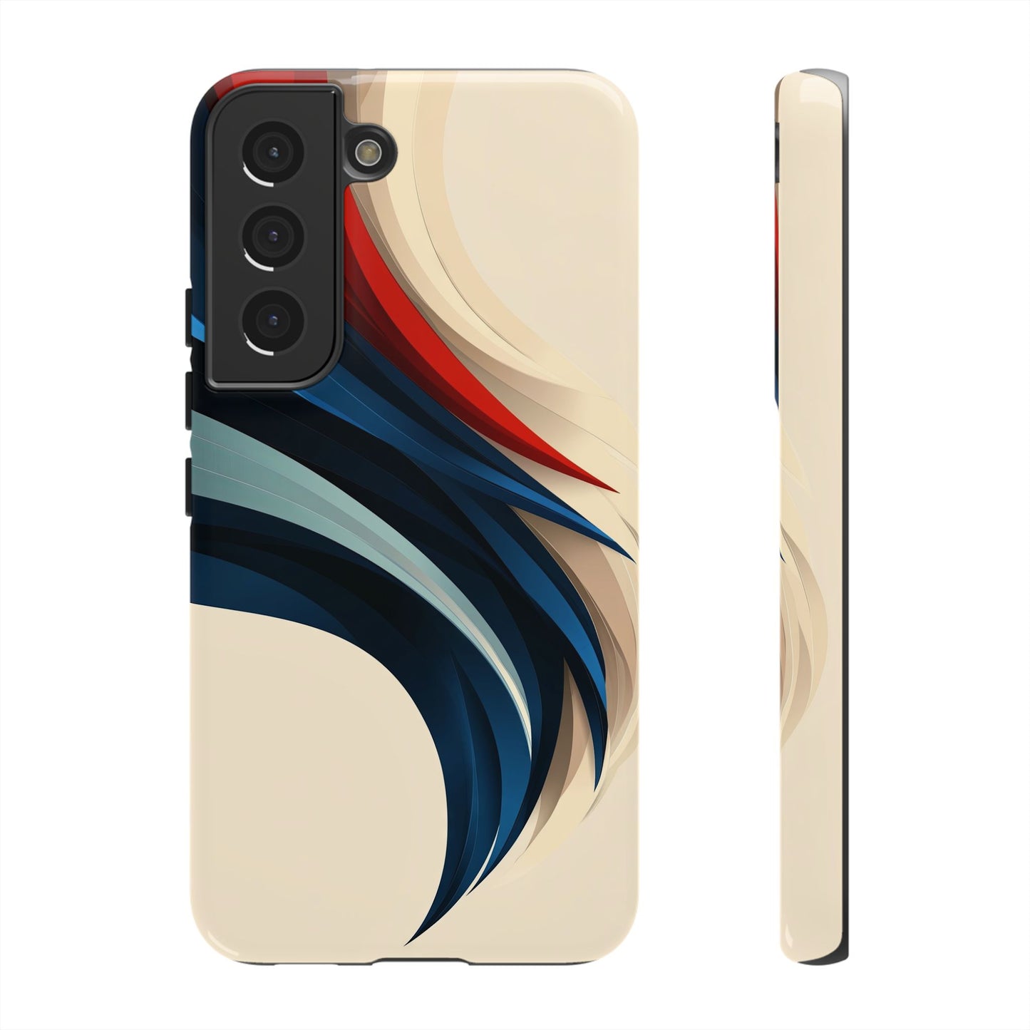 Crimson Flow – Abstract Motion Phone Case for iPhone, Samsung & Pixel