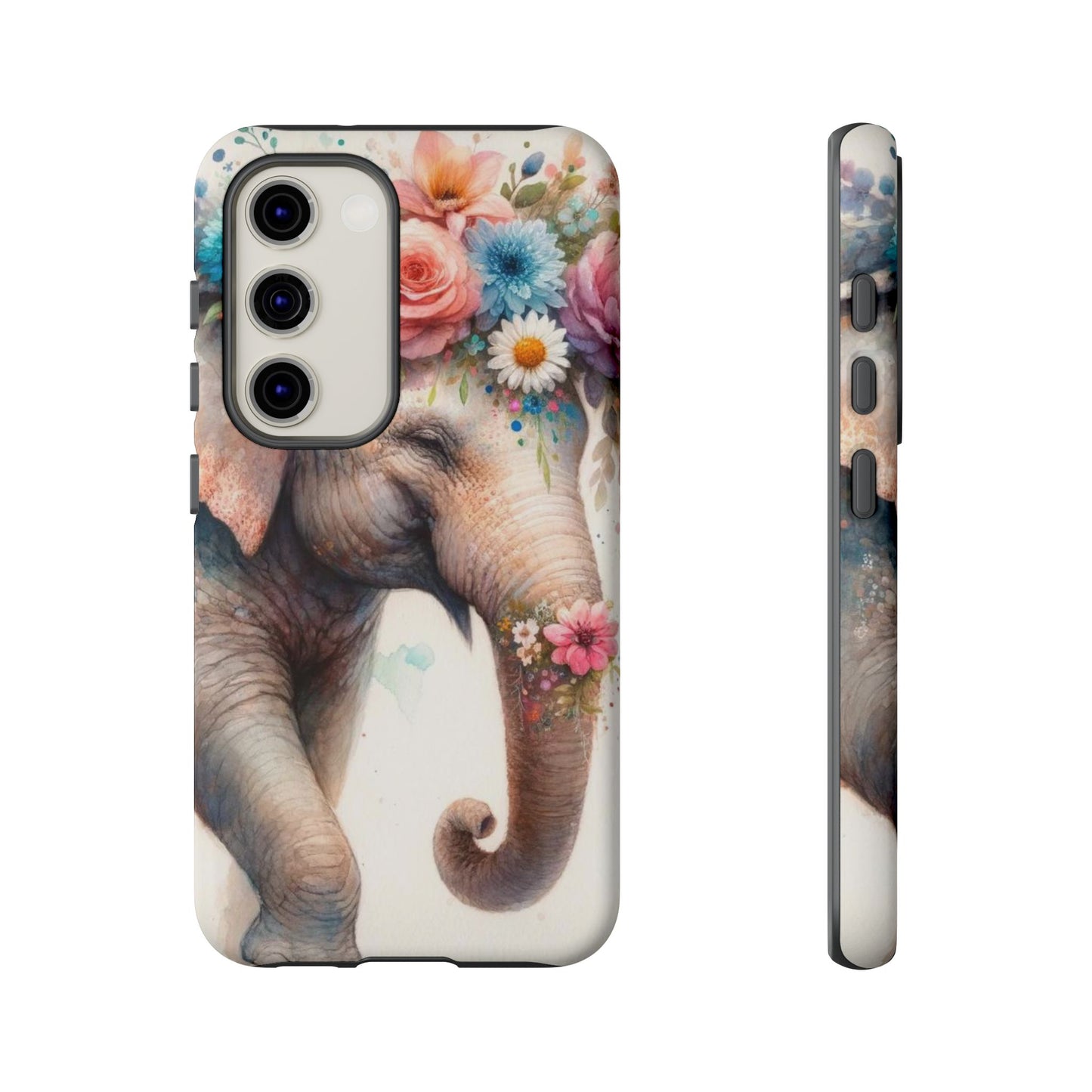 Joyful Floral Elephant Mobile Cover – Whimsical Watercolor Art