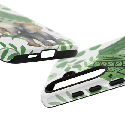 Playful Baby Elephant Mobile Cover – Tropical Boho Art