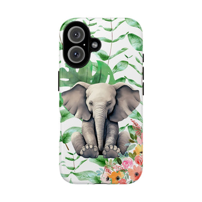 Cute Baby Elephant Mobile Cover – Floral & Tropical Aesthetic