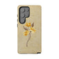 Minimal Vintage Floral Phone Case – Yellow Flower on Beige | iPhone, Samsung & Pixel