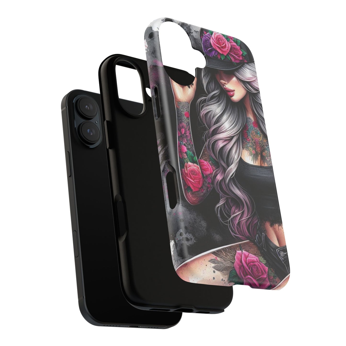 Ink & Roses – Edgy Floral Rebel Mobile Cover