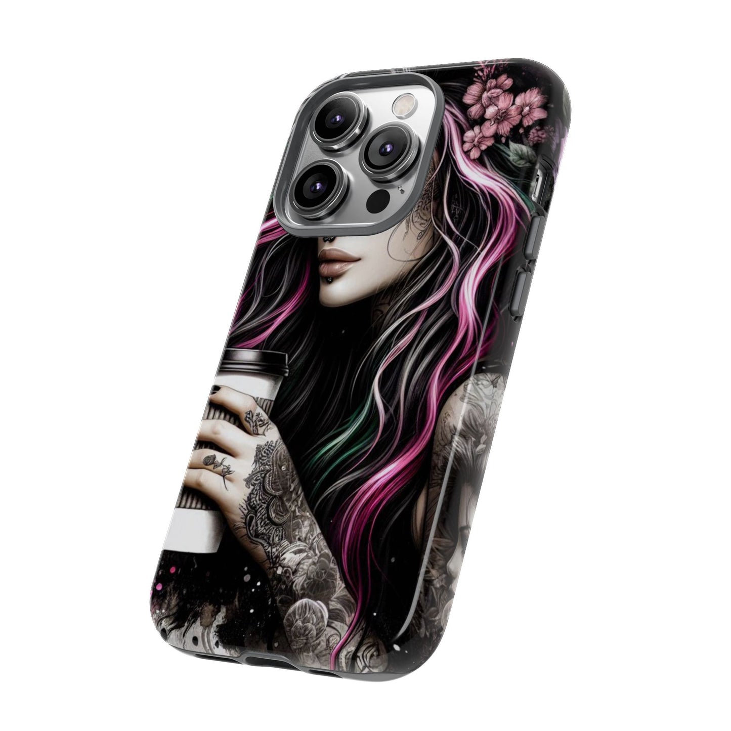 Tattooed Serenity – Gothic Coffee Lover Mobile Cover