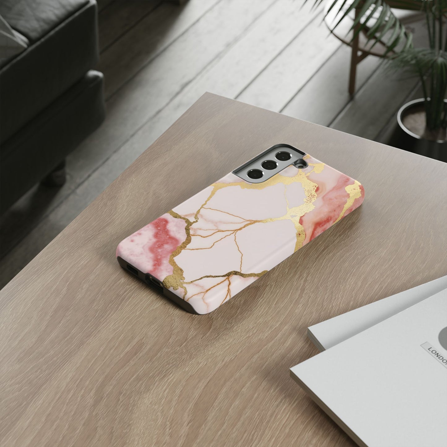 Beautiful Pink Minimal Marble Case Design