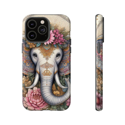 Elegant Floral Elephant Mobile Cover – Royal Mandala Art