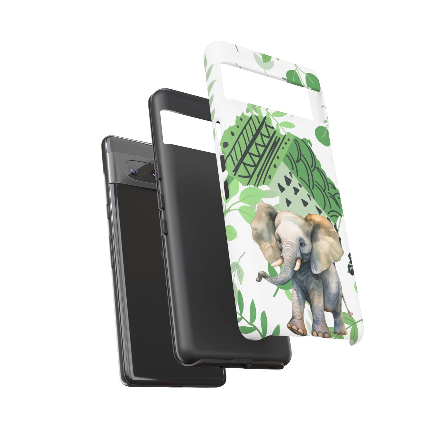 Playful Baby Elephant Mobile Cover – Tropical Boho Art