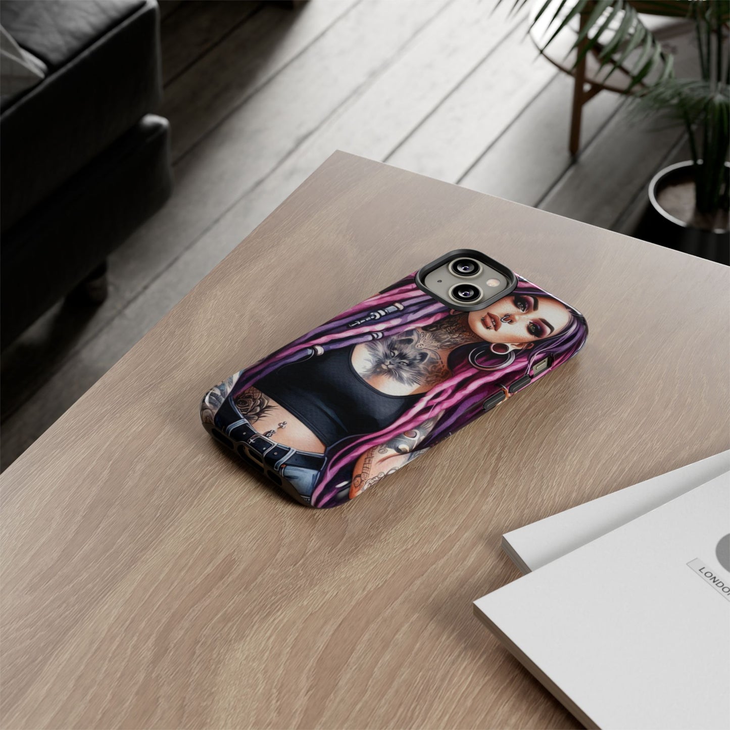 Tattooed Rebel – Gothic Cat Spirit Mobile Cover