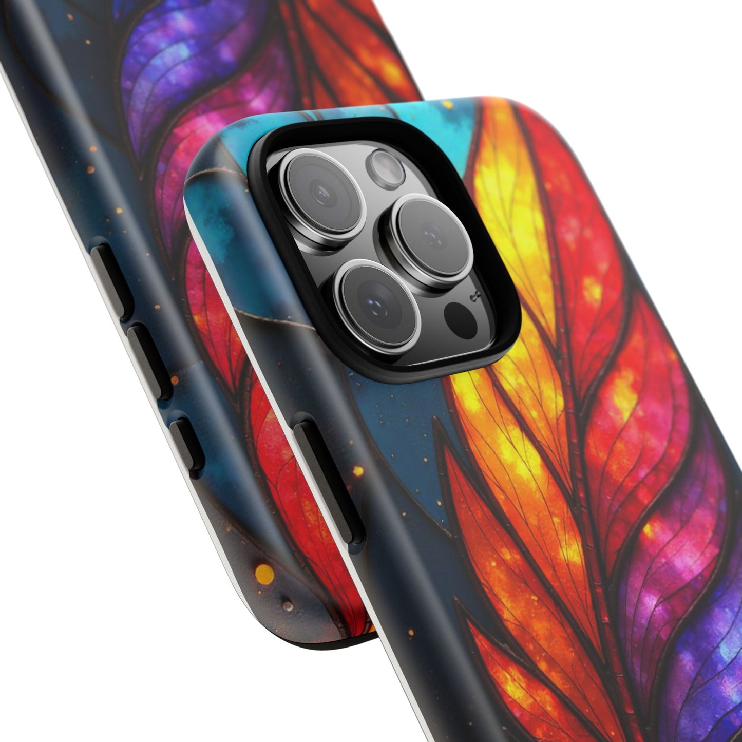 Vivid Feather: Stained Glass Abstract Art