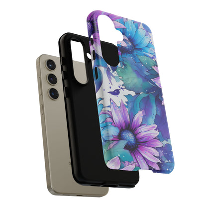 Dreamy Blue & Purple Floral Watercolor Mobile Case