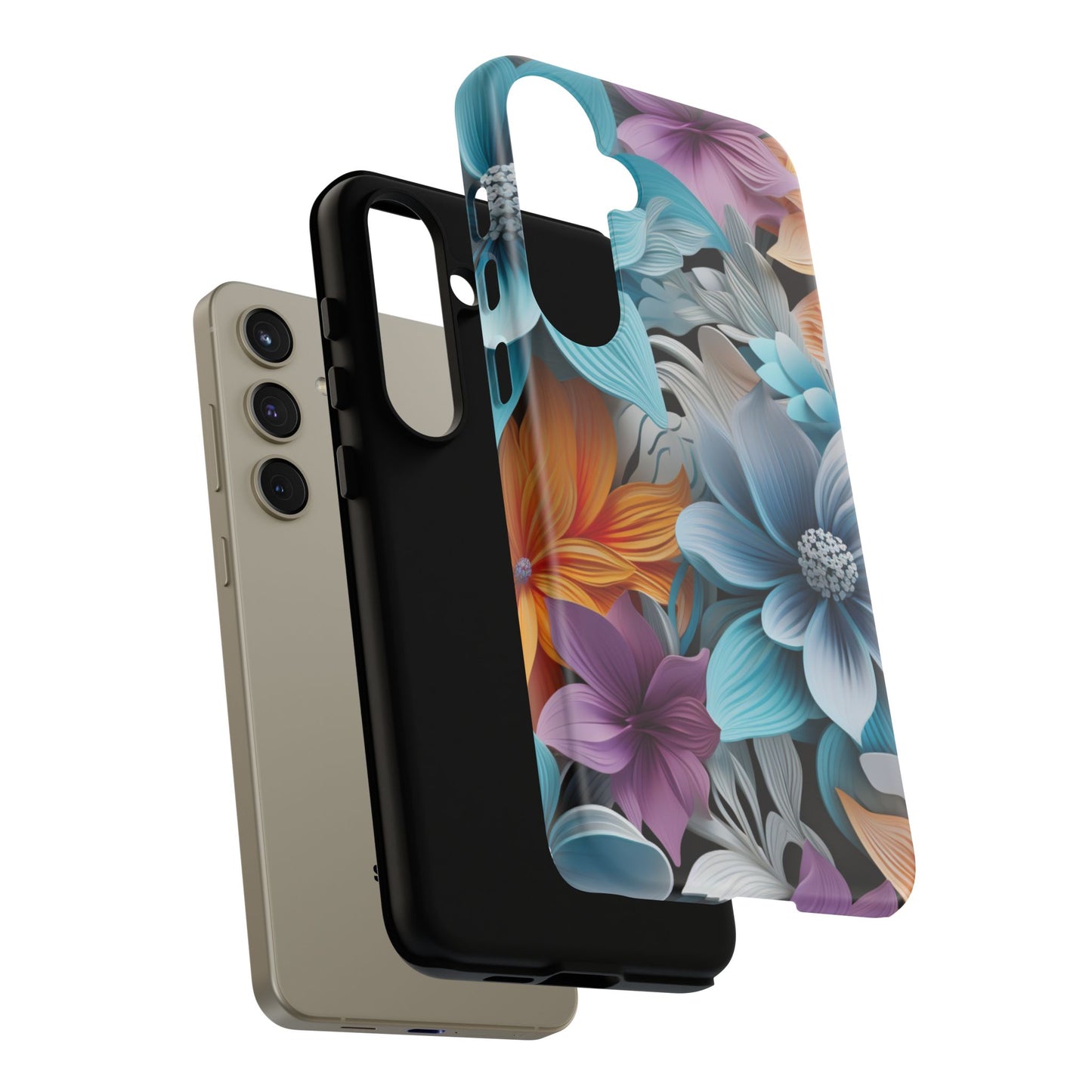 Elegant 3D Floral Bloom Mobile Case – Vivid & Artistic