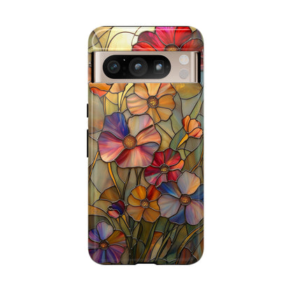 Whispers of Spring – Stained Glass Wildflower Phone Case for iPhone, Samsung & Pixel