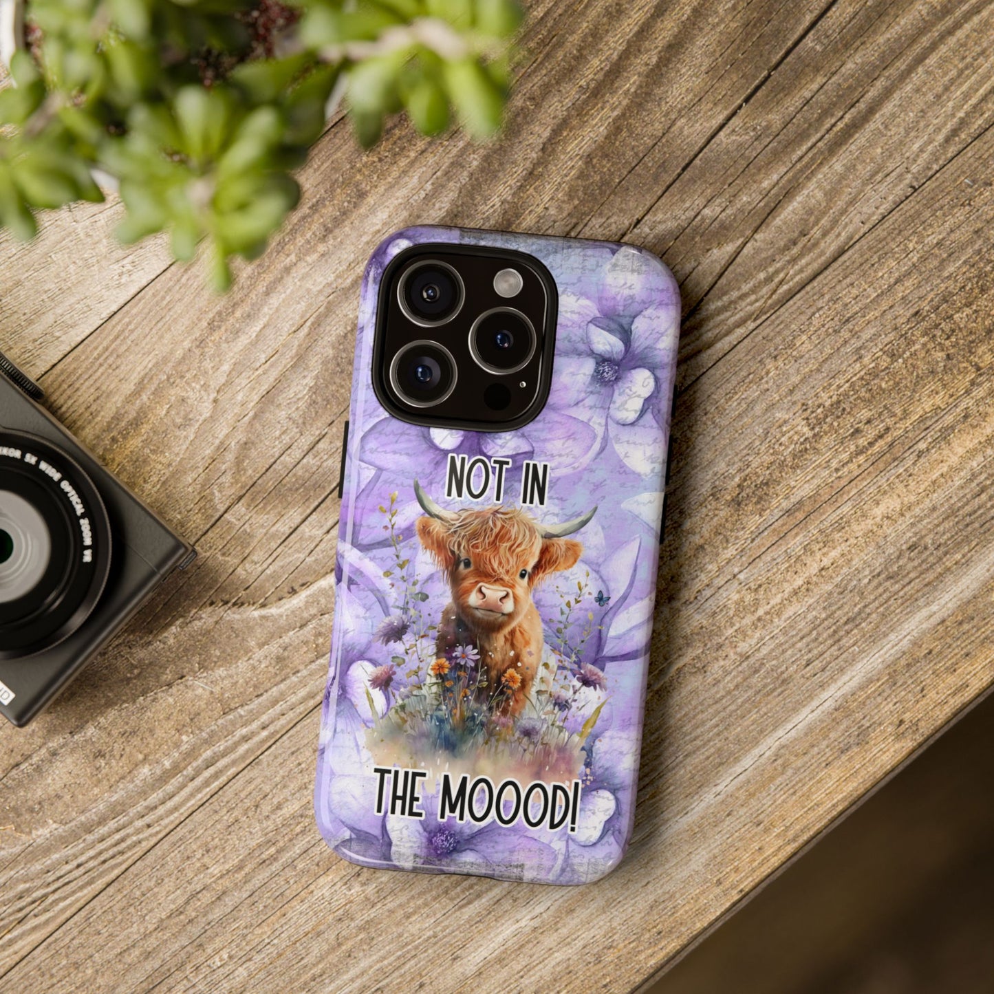 Not In The Mood Heifer Print Phone Case - iPhone, Samsung & Google Pixel Cover - Artistic Cow Phone Case, Animal Lover Gift