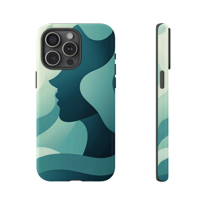 Whispers in Waves – Abstract Silhouette Phone Case for iPhone, Google Pixel, Samsung