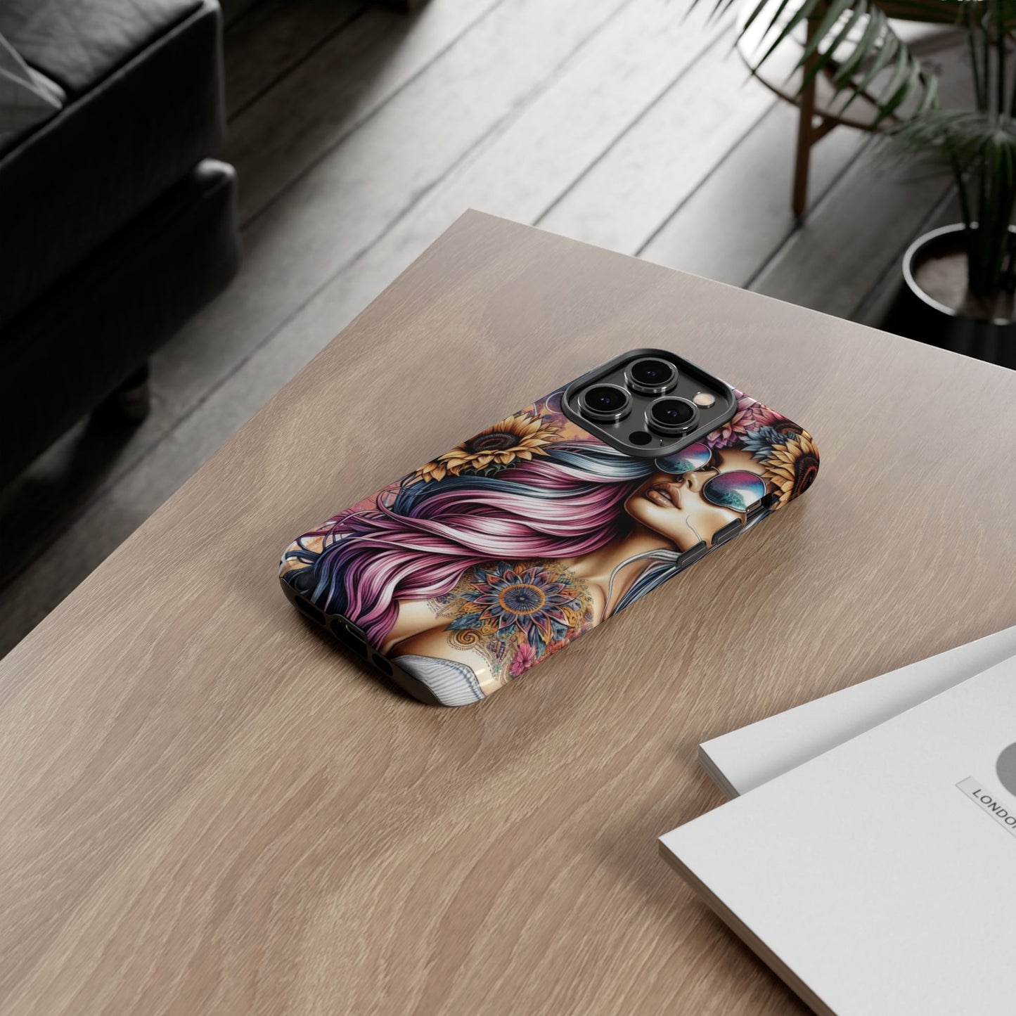 Bohemian Sunflower Queen – Retro Floral Fantasy Mobile Cover