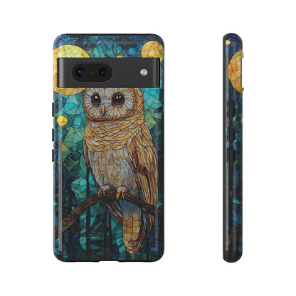 Nocturnal Wisdom – Stained Glass Owl Phone Case for iPhone, Samsung & Pixel