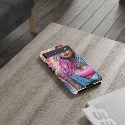 Sunset Glow – Pastel Punk & Floral Ink Mobile Cover