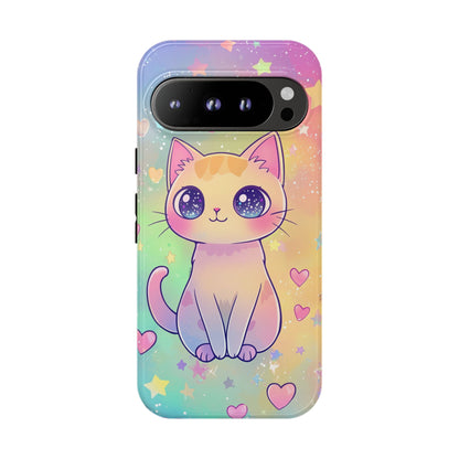 Rainbow Galaxy Cat Phone Case – Cute Anime Aesthetic for iPhone, Google Pixel & Samsung