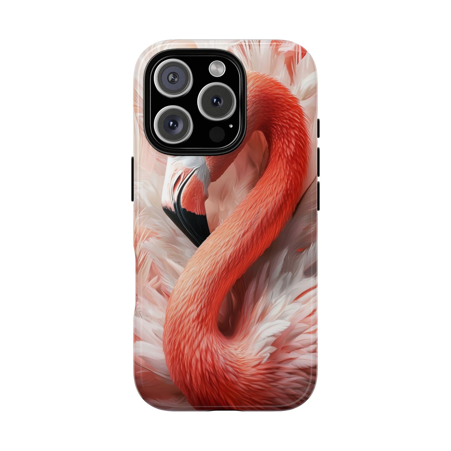 Elegant Flamingo Feather Phone Case for iPhone, Samsung & Google Pixel