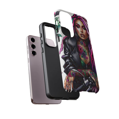 Neon Rebel – Vibrant Biker Queen Mobile Cover