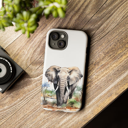 Safari Watercolor Elephant Mobile Cover – Artistic Wildlife Design