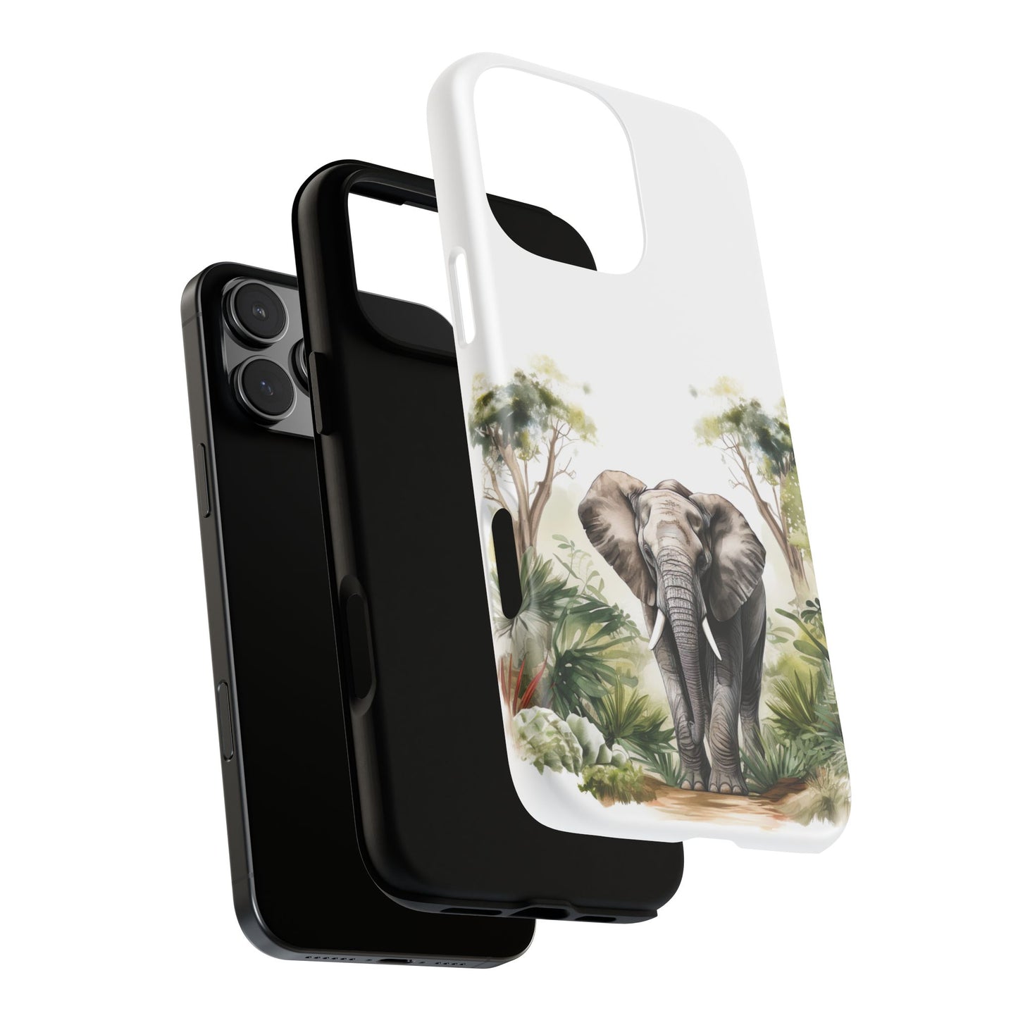 Serene Jungle Elephant Mobile Cover – Watercolor Wildlife Design