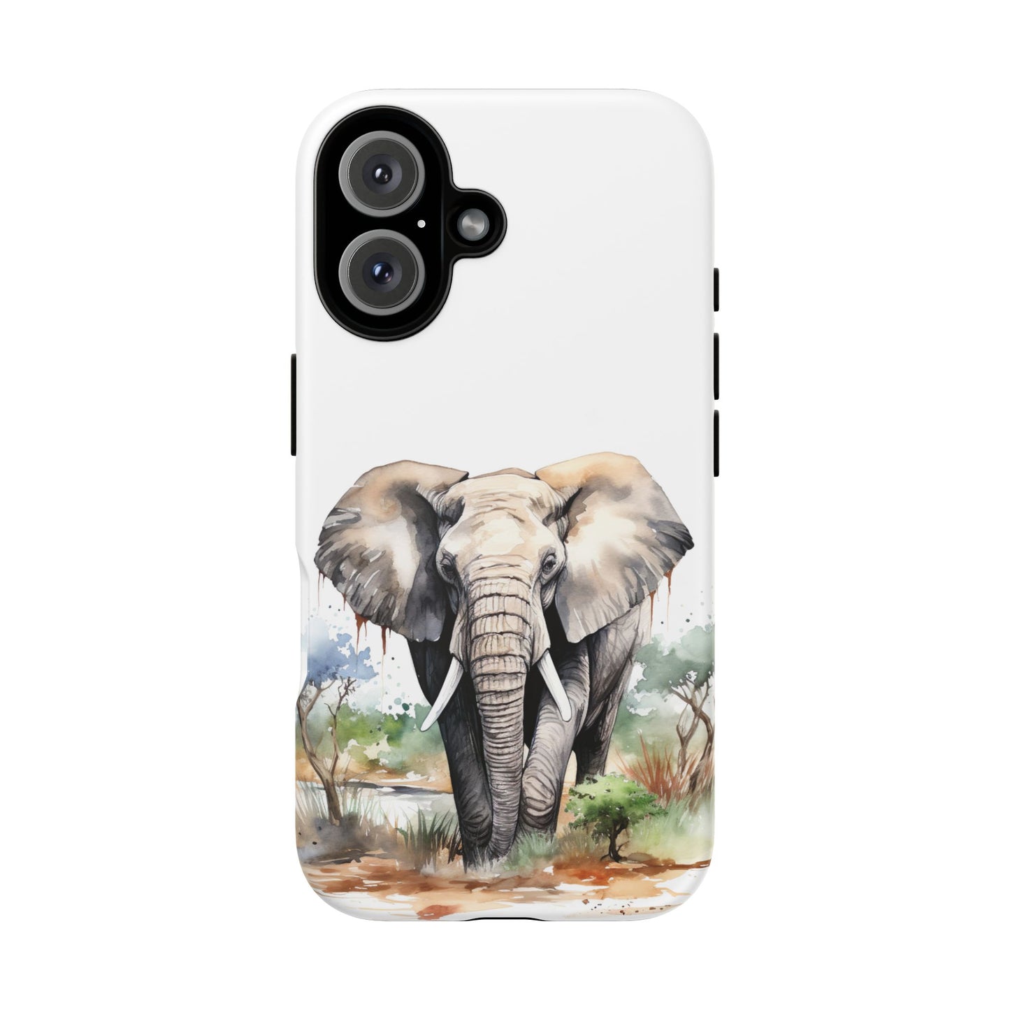Safari Watercolor Elephant Mobile Cover – Artistic Wildlife Design